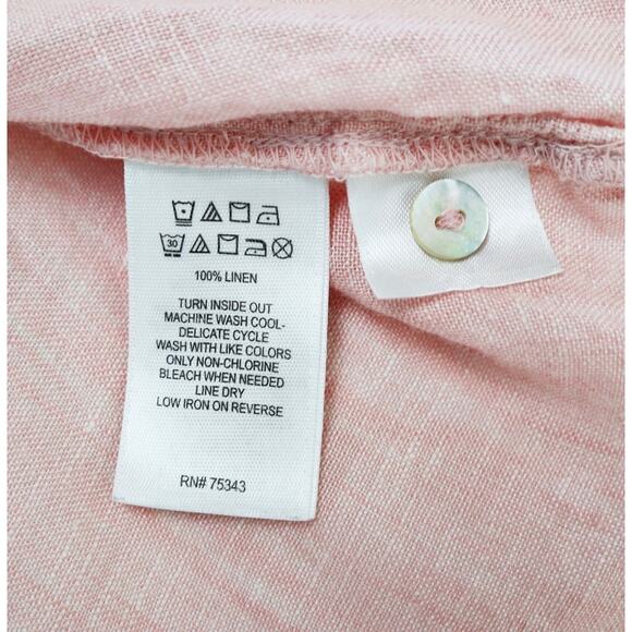 Cynthia Rowley Size M Linen Blouse Flutter Ruffle Sleeve Soft Pink - Picture 10 of 10